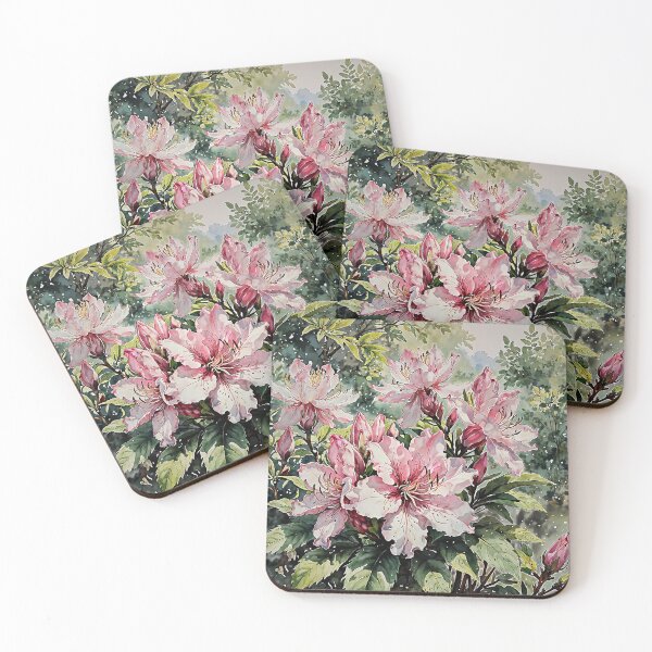 Item preview, Blossoming Azalea Bush In Watercolors designed and sold by Oldetimemercan.