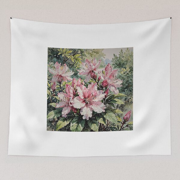 Item preview, Blossoming Azalea Bush In Watercolors designed and sold by Oldetimemercan.