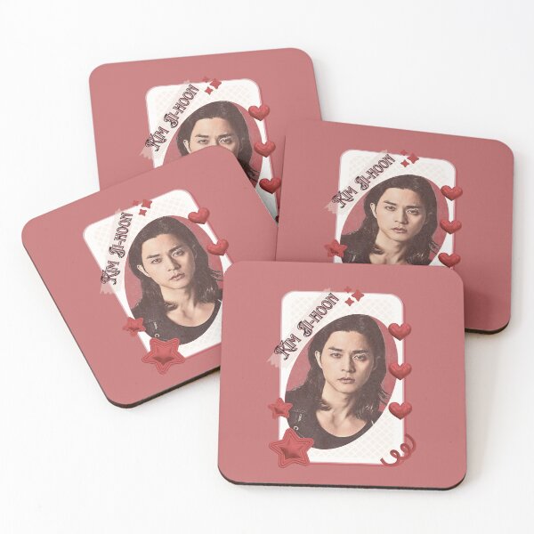 Item preview, Kim Ji-hoon (김지훈) Korean Actor Kdrama Card Red Aesthetic Collage Design designed and sold by AJUNICE STUDIO.