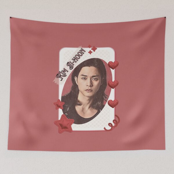 Item preview, Kim Ji-hoon (김지훈) Korean Actor Kdrama Card Red Aesthetic Collage Design designed and sold by AJUNICE STUDIO.