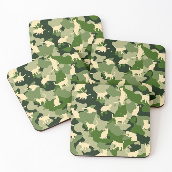 Item preview, Cute Camo Cat Pattern Green designed and sold by BeebooDesign.