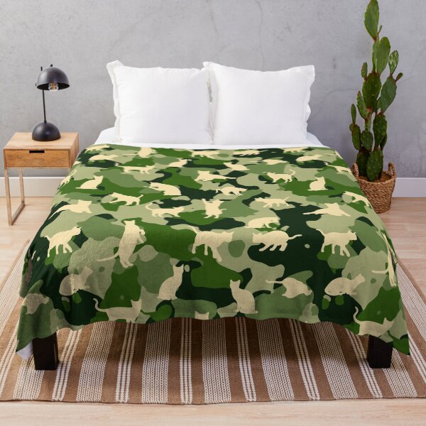 Item preview, Cute Camo Cat Pattern Green designed and sold by BeebooDesign.