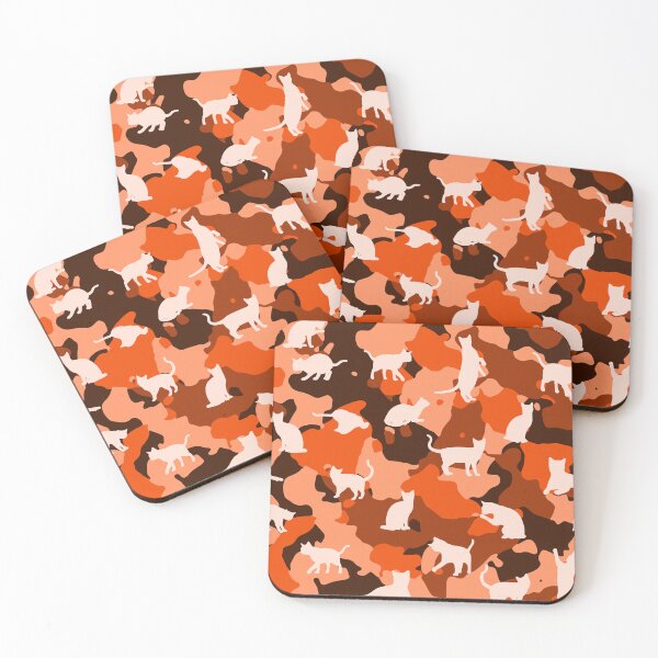 Item preview, Cute Camo Cat Pattern Orange designed and sold by BeebooDesign.