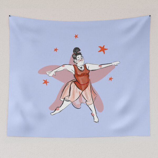 Item preview, Starfish Dancer Girl Illustration – Ocean-Inspired Whimsical Art Print designed and sold by Highlight-art.