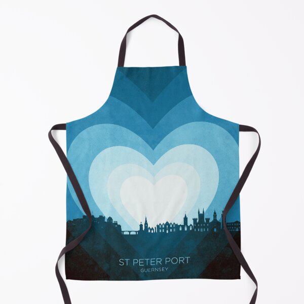 Item preview, St Peter Port Guernsey Channel Islands Skyline Hearts Blue designed and sold by ArtPrints.