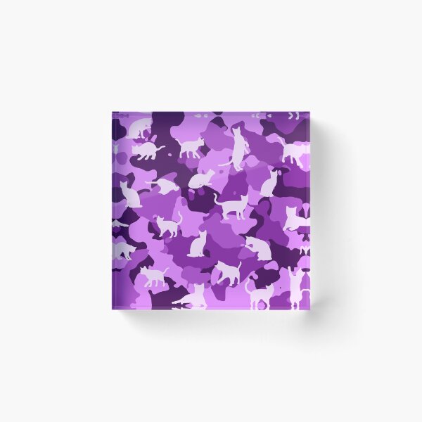 Item preview, Cute Camo Cat Pattern Purple designed and sold by BeebooDesign.