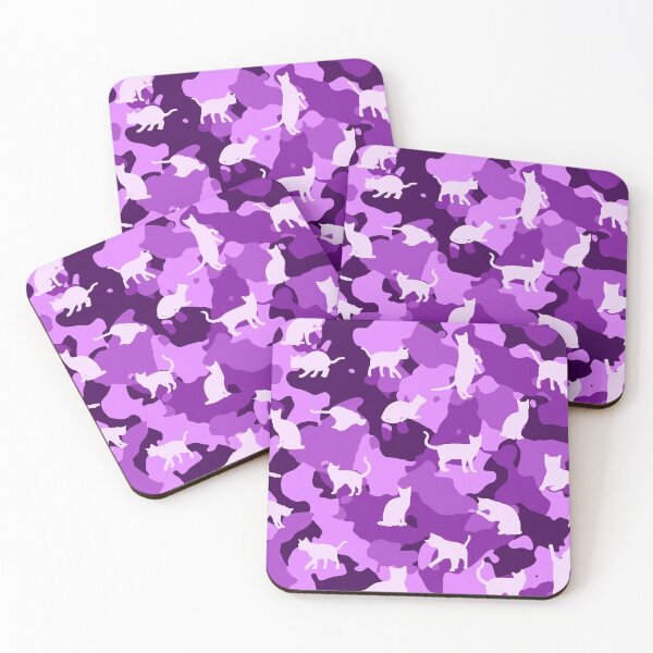 Item preview, Cute Camo Cat Pattern Purple designed and sold by BeebooDesign.