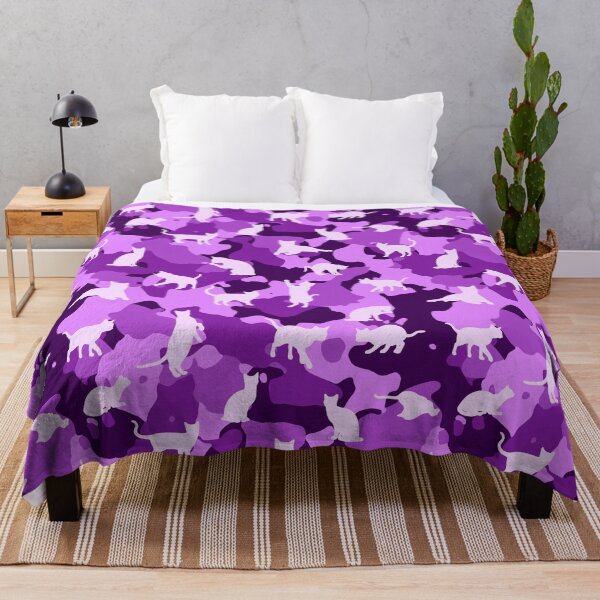 Item preview, Cute Camo Cat Pattern Purple designed and sold by BeebooDesign.