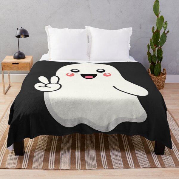 Item preview, Friendly Ghost Love and Peace - Halloween Kawaii designed and sold by DibujandoPorfa.