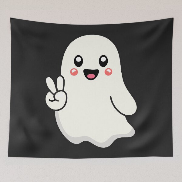 Item preview, Friendly Ghost Love and Peace - Halloween Kawaii   designed and sold by DibujandoPorfa.