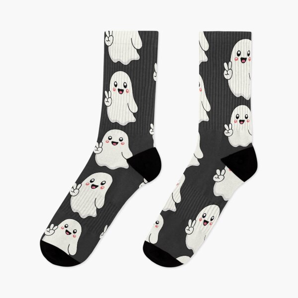 Item preview, Friendly Ghost Love and Peace - Halloween Kawaii   designed and sold by DibujandoPorfa.
