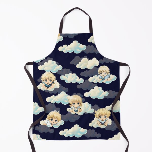 Item preview, Retro Anime Style Babies on Clouds | Retro Anime Artwork | Pattern designed and sold by UnhingedBird.
