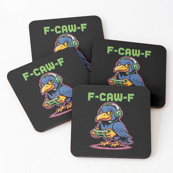 Item preview, F-CAW-F Pixel Art Raven Gamer Tee - 8-Bit Crow Controller designed and sold by DarylWelsh2024.