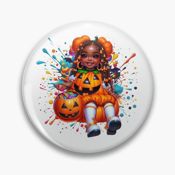 Item preview, Cute Black Girl Halloween Pumpkin Costume Art designed and sold by Lulunza.