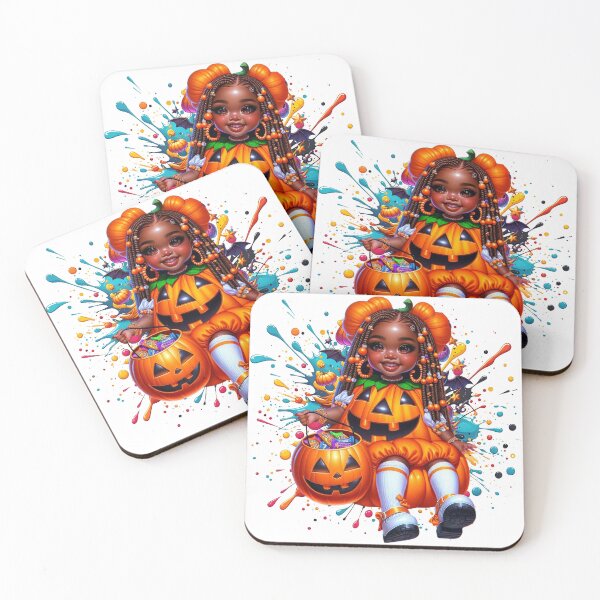 Item preview, Cute Black Girl Halloween Pumpkin Costume Art designed and sold by Lulunza.