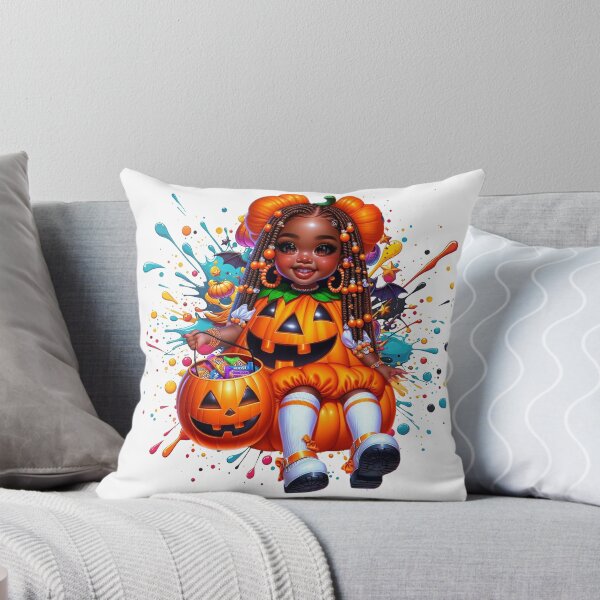 Item preview, Cute Black Girl Halloween Pumpkin Costume Art designed and sold by Lulunza.