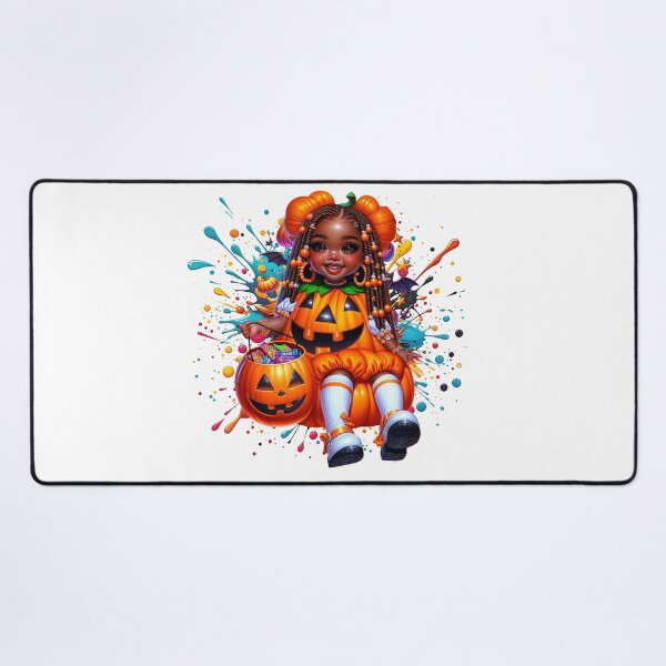 Item preview, Cute Black Girl Halloween Pumpkin Costume Art designed and sold by Lulunza.