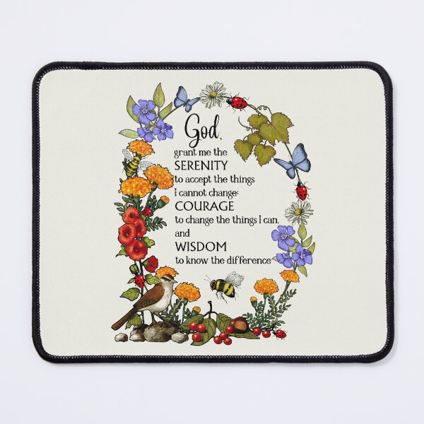 Item preview, Serenity Prayer, Flowers, Butterflies, Bees, and Ladybugs Illustration designed and sold by JoyfulWhimsy.