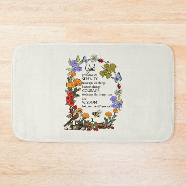 Item preview, Serenity Prayer, Flowers, Butterflies, Bees, and Ladybugs Illustration designed and sold by JoyfulWhimsy.