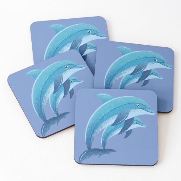 Item preview, Kawaii Dolphin Sticker – Cute Blue Dolphin Jumping Out of Water designed and sold by Kawaii Planet Studio.