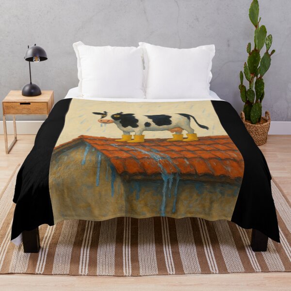 Item preview, Rainy Rooftop Cow designed and sold by Zoologybestiary.