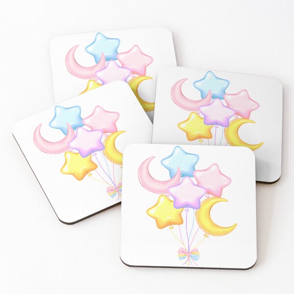 Item preview, Cute Pastel Moon and Star Balloons designed and sold by LittleLinenKitten.