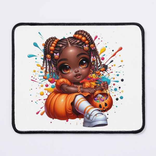 Item preview, Little Melanin Queen in Halloween Pumpkin Dress designed and sold by Lulunza.
