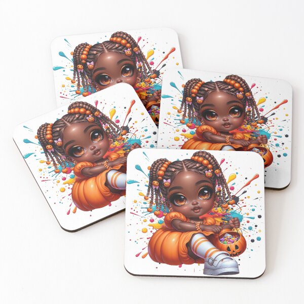 Item preview, Little Melanin Queen in Halloween Pumpkin Dress designed and sold by Lulunza.
