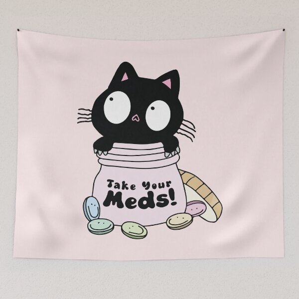 Item preview, Take your meds cute cat designed and sold by BrownHorse90s.