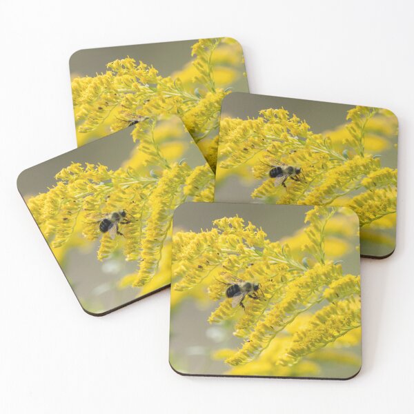 Item preview, Bee on goldenrod flowers designed and sold by KRFNatureGifts.
