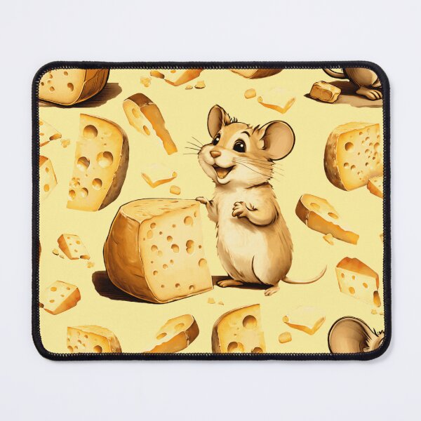 Item preview, Happy Mouse with Cheese Illustration | Mouse Art | Mouse Illustration | Mouse Lover | Cheese Lover designed and sold by UnhingedBird.