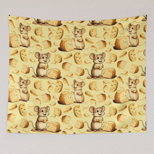 Item preview, Happy Mouse with Cheese Illustration | Mouse Art | Mouse Illustration | Mouse Lover | Cheese Lover designed and sold by UnhingedBird.