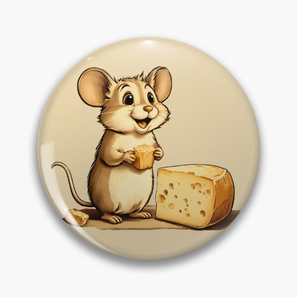 Item preview, Happy Mouse with Cheese Illustration | Mouse Art | Mouse Illustration | Mouse Lover | Cheese Lover designed and sold by UnhingedBird.