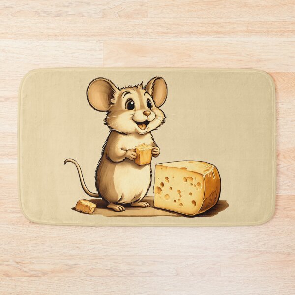 Item preview, Happy Mouse with Cheese Illustration | Mouse Art | Mouse Illustration | Mouse Lover | Cheese Lover designed and sold by UnhingedBird.