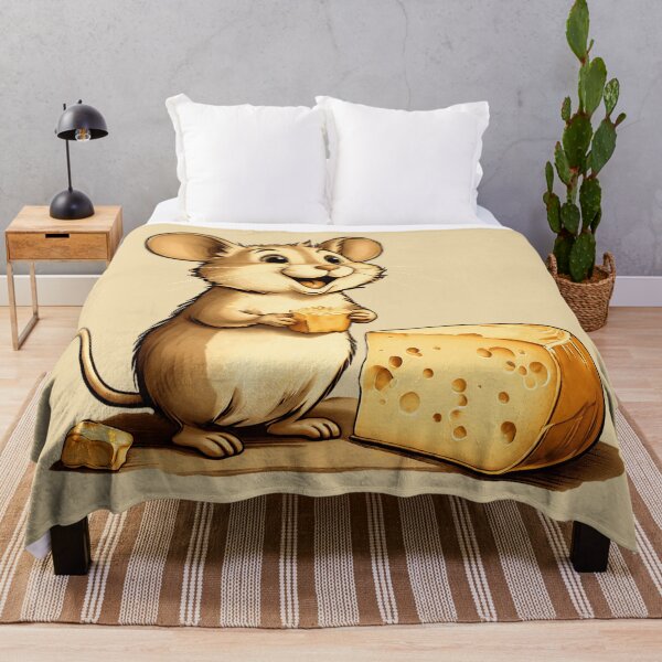 Item preview, Happy Mouse with Cheese Illustration | Mouse Art | Mouse Illustration | Mouse Lover | Cheese Lover designed and sold by UnhingedBird.