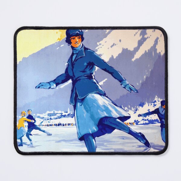 Item preview, Vintage Chamonix-Mont Blanc Travel Poster | Art Deco Style | Winter Sports & Ice Skating | Paris-Lyon-Mediterranee Railway designed and sold by artofuniverse.