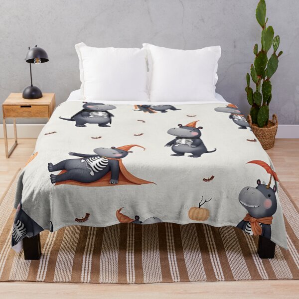 Item preview, Skeleton Hippo Pattern, Halloween Hippo, Cute Animal Costume Design, Spooky Funny Hippo Art designed and sold by ArtDesignTp.