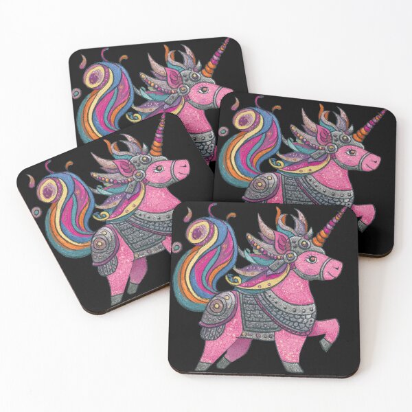 Item preview, Viking Unicorn Warrior Cute Kawaii | Rainbow Pink Armored Steed | Funny Fantasy Art designed and sold by CrunchyGoats.
