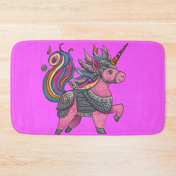 Item preview, Viking Unicorn Warrior Cute Kawaii | Rainbow Pink Armored Steed | Funny Fantasy Art designed and sold by CrunchyGoats.