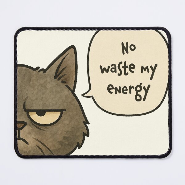 Item preview, No waste my energy designed and sold by Nope Cats.