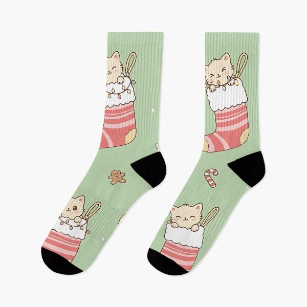 Item preview, Christmas Cat Pattern, Cute Kitten in Stocking, Holiday Pet Gift, Cozy Winter Cats, Festive Animal Design designed and sold by ArtDesignTp.
