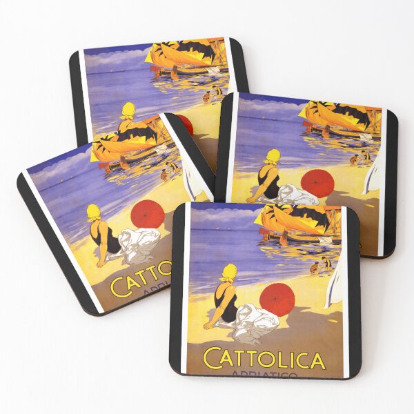 Item preview, Vintage Cattolica Travel Poster | Art Deco Beach Scene | Italy Adriatic Coast | Retro Seaside Vacation Art Print designed and sold by artofuniverse.
