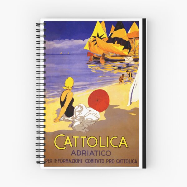 Item preview, Vintage Cattolica Travel Poster | Art Deco Beach Scene | Italy Adriatic Coast | Retro Seaside Vacation Art Print designed and sold by artofuniverse.