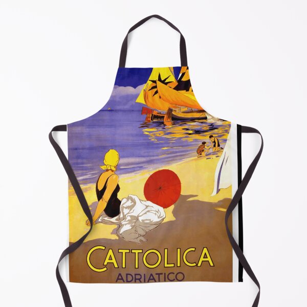 Item preview, Vintage Cattolica Travel Poster | Art Deco Beach Scene | Italy Adriatic Coast | Retro Seaside Vacation Art Print designed and sold by artofuniverse.