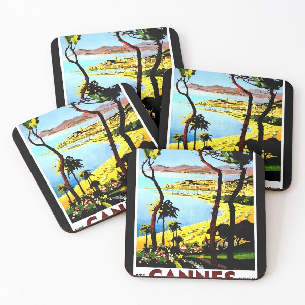Item preview, Vintage Cannes Travel Poster | French Riviera Art Print | Côte d'Azur Decor | Summer & Winter Beach Scene | Colorful Retro Wall Art designed and sold by artofuniverse.