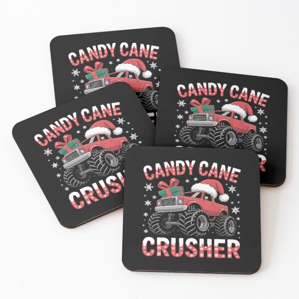 Item preview, Christmas Candy Cane Crusher Xmas Monster Truck designed and sold by DrewLeuschke.