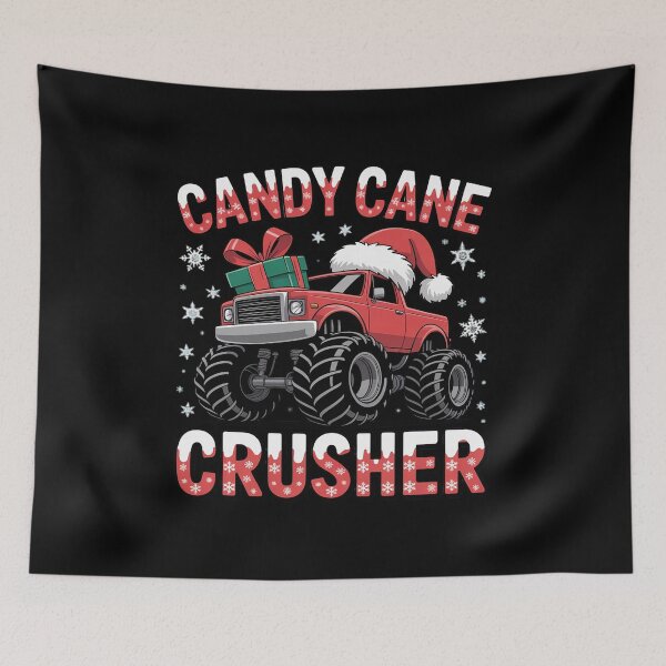 Item preview, Christmas Candy Cane Crusher Xmas Monster Truck designed and sold by DrewLeuschke.
