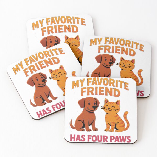 Item preview, My Favorite Friend Has Four Paws – Cute Dog and Cat Retro Design designed and sold by MythoWorldddd.