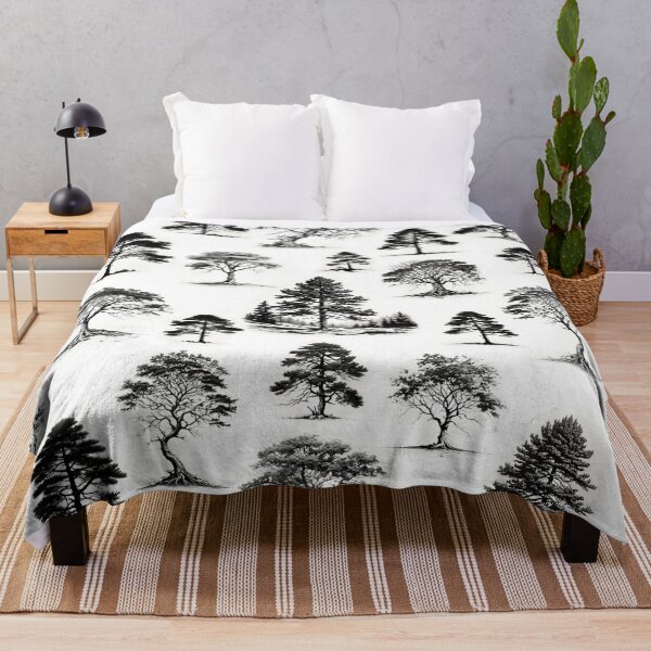 Item preview, Black and White Tree Motif Pattern | Monochromatic Pattern | Black and White Illustration designed and sold by UnhingedBird.