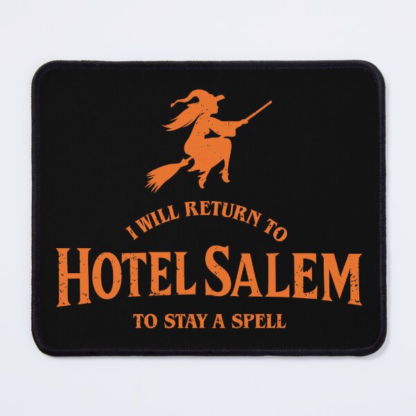 Item preview, Salem Hotel, I Will Return to Stay a Spell, funny Halloween pun designed and sold by LovedayDesigns.